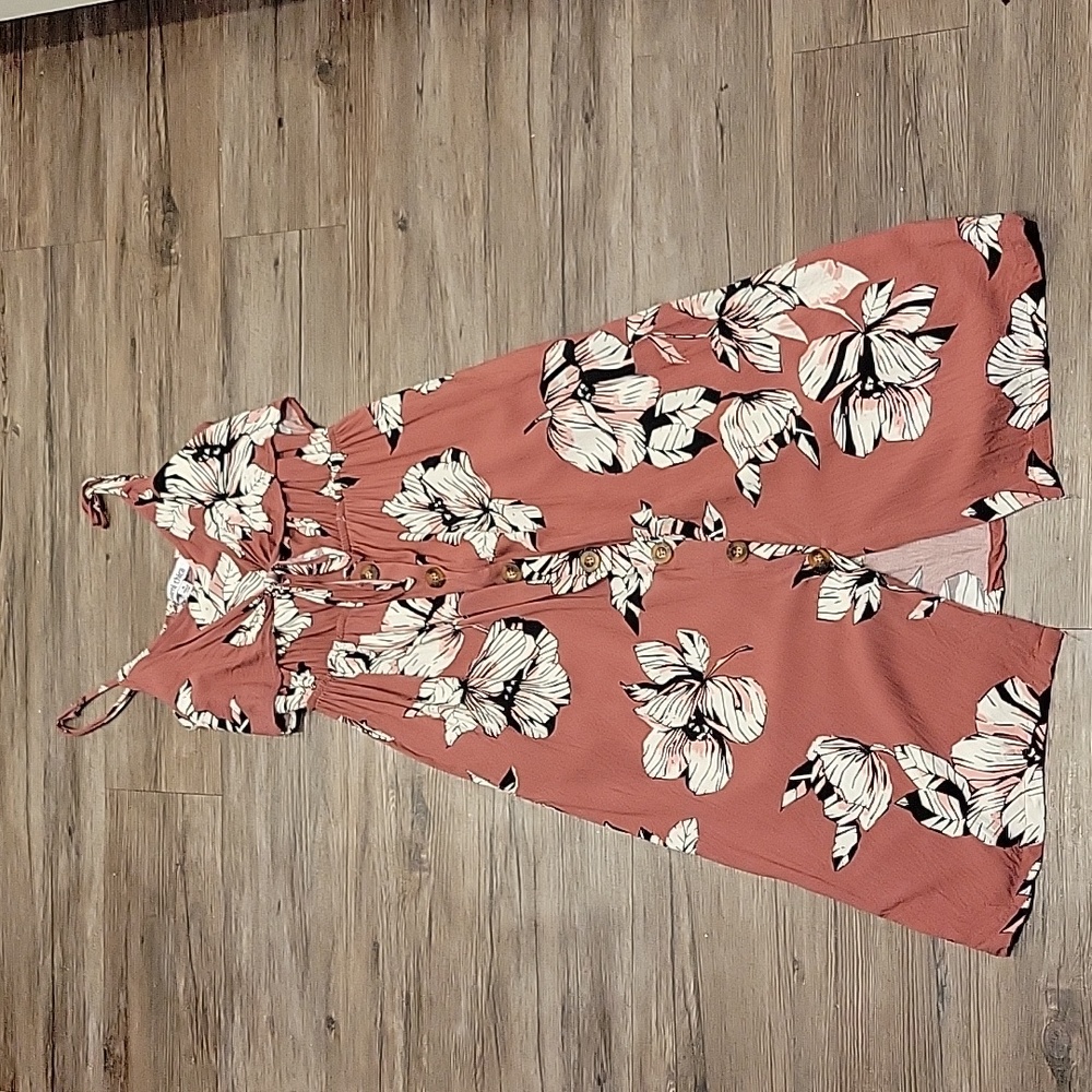 Mimi Chica dress size M botanical print red/white